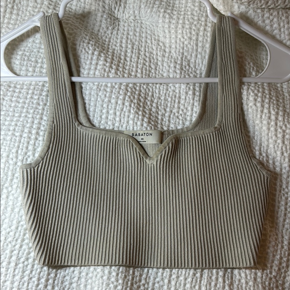 Babaton Women's Ribbed Tan Top